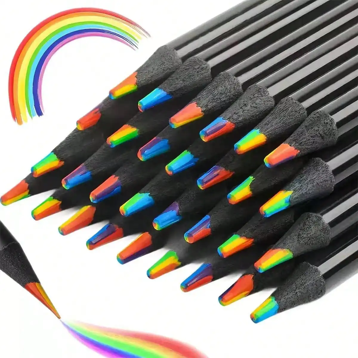 5pcs/Creative Rainbow Colored Pencils, 7 Colors Core Black Wood Art Supplies
5pcs/Creative Rainbow Colored Pencils, 7 Colors Core Black Wood Art Supplies