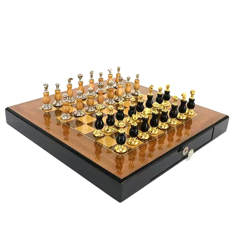 Large Metal Chess Set Luxury Solid Wood Decorative Chess Board Games Creative Family Children Table Game Nordic Home Decorations
Large Metal Chess Set Luxury Solid Wood Decorative Chess Board Games Creative Family Children Table Game Nordic Home Decorations