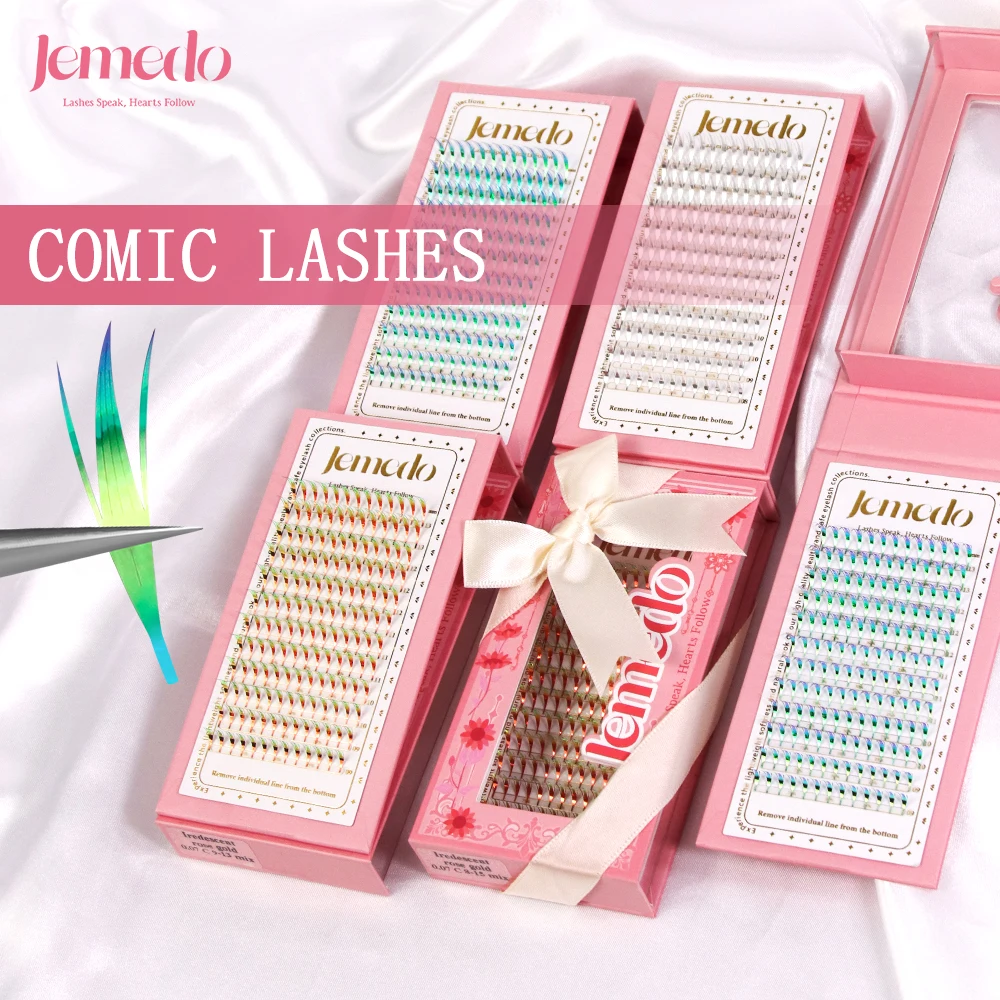 JEMEDO Shiny Comic Eyelash Extensions New Colorful Spire Clusters Lash Manga Feather Premade Lashes Extension For Party Makeup
JEMEDO Shiny Comic Eyelash Extensions New Colorful Spire Clusters Lash Manga Feather Premade Lashes Extension For Party Makeup