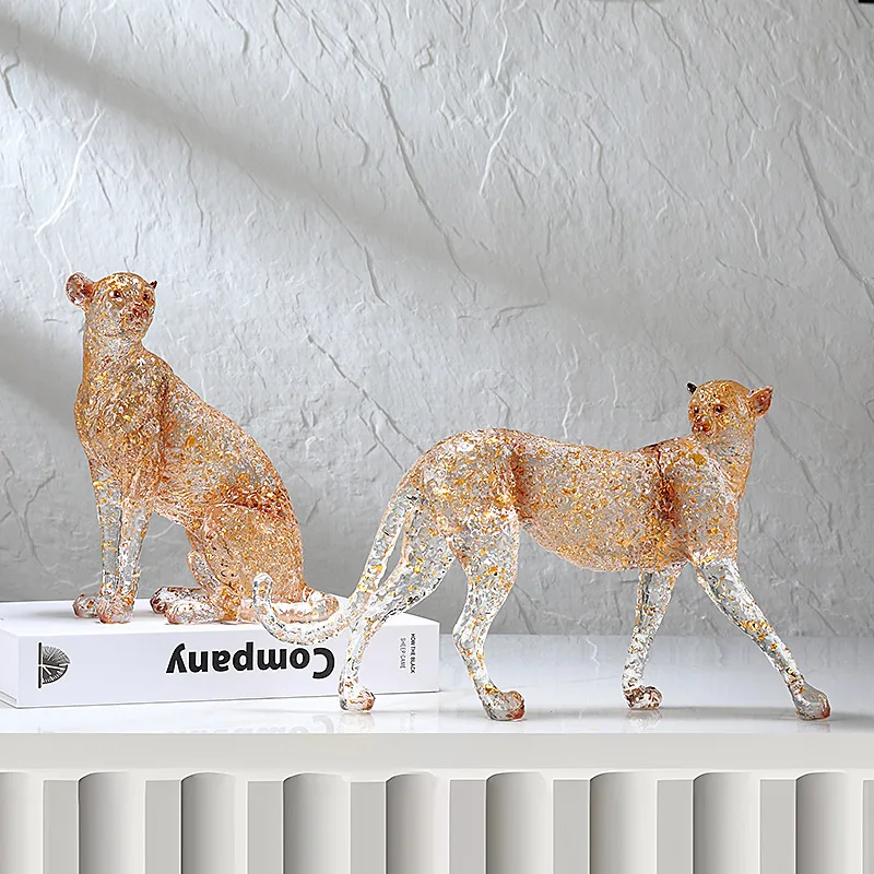 Creative Resin Crafts, Transparent Leopard, Cheetah, Simulated Animal Sculpture, Gold Gradient Jewelry, Home Decoration
Creative Resin Crafts, Transparent Leopard, Cheetah, Simulated Animal Sculpture, Gold Gradient Jewelry, Home Decoration