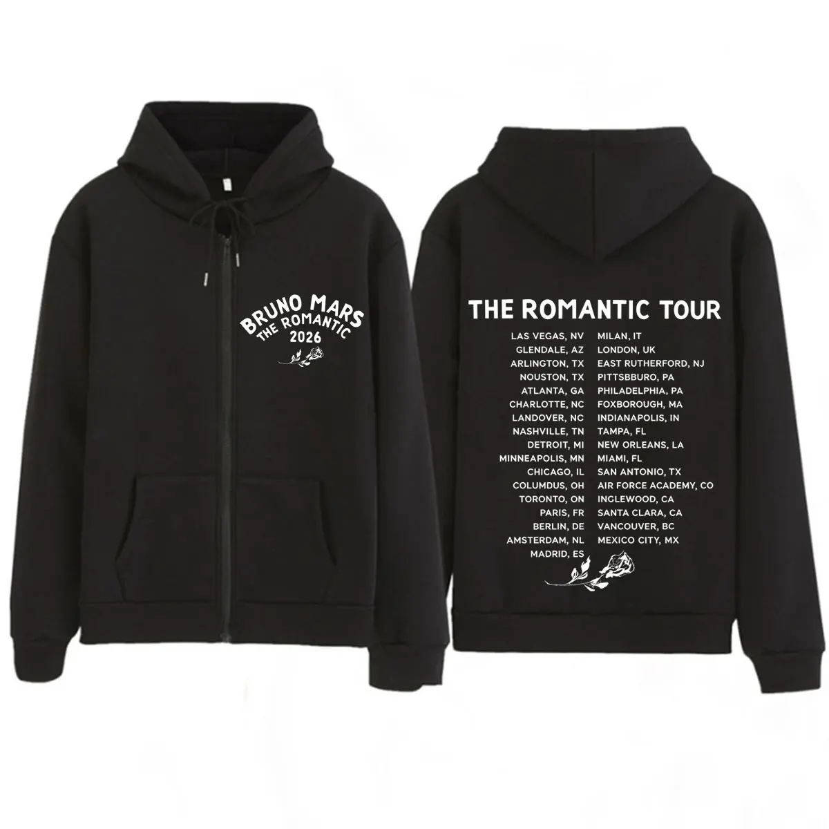 Bruno Mars The Romantic Tour 2026 Print Zip Up Hoodie Man Woman Fashion Sweatshirts Winter Loose Casual Oversized Zipper Jacket
Bruno Mars The Romantic Tour 2026 Print Zip Up Hoodie Man Woman Fashion Sweatshirts Winter Loose Casual Oversized Zipper Jacket