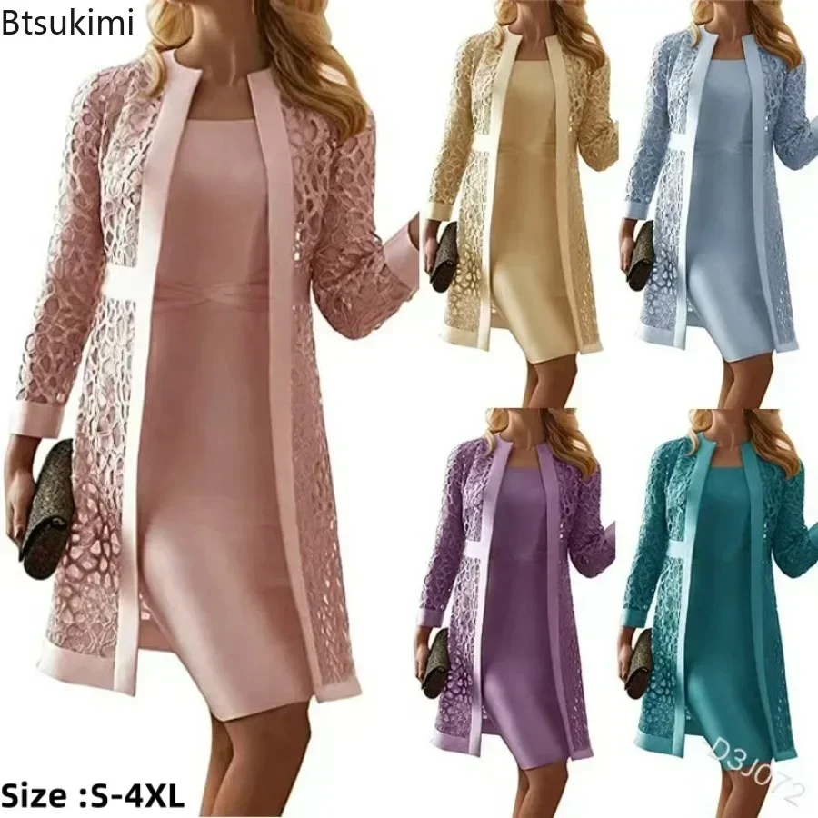 2026 Women's Dress Sets Elegant 2PCS Sets Spring New Solid Lace Long Sleeve Cardigans Knee-length Dress Set Office Ladies Outfit
2026 Women's Dress Sets Elegant 2PCS Sets Spring New Solid Lace Long Sleeve Cardigans Knee-length Dress Set Office Ladies Outfit