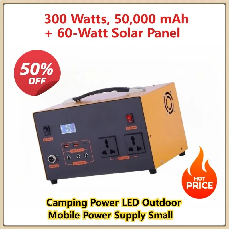 300W 50,000mAh 60W Watt Solar Panel for Camping Power LED Outdoor Mobile Power Supply Small Generator Portable Emergency Lithium
300W 50,000mAh 60W Watt Solar Panel for Camping Power LED Outdoor Mobile Power Supply Small Generator Portable Emergency Lithium