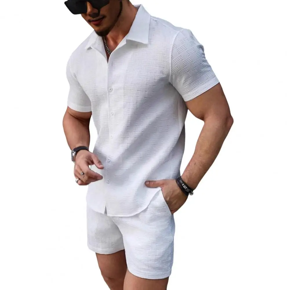 Versatile Men Suit Men's Short Sleeve Shirt Drawstring Shorts Set with Pockets Solid Color Beach Outfit for Summer for Everyday
Versatile Men Suit Men's Short Sleeve Shirt Drawstring Shorts Set with Pockets Solid Color Beach Outfit for Summer for Everyday