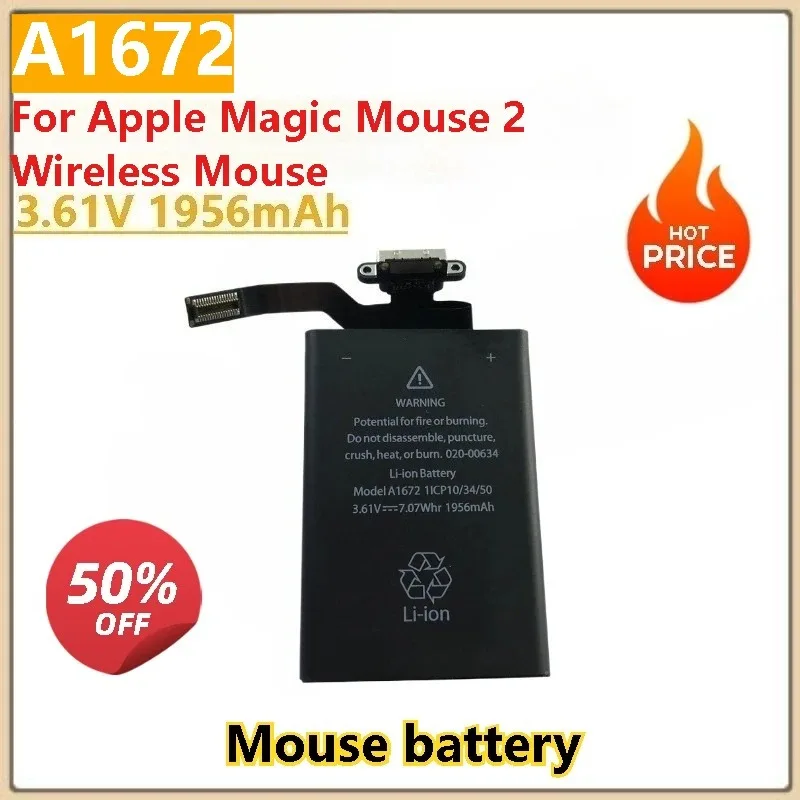 Brand New High Quality 3.61V 1956mAh A1672 020-00634(020-00633) Wireless Mouse Battery for Apple Magic Mouse 2
Brand New High Quality 3.61V 1956mAh A1672 020-00634(020-00633) Wireless Mouse Battery for Apple Magic Mouse 2