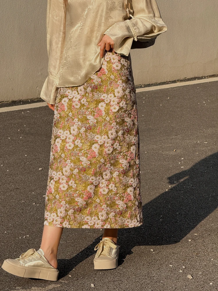 High Waist Midi A-Line Skirt Vintage Floral Print Slimming Spring Faion Cusized Length f Body Skirt Jophond Lou Brand
High Waist Midi A-Line Skirt Vintage Floral Print Slimming Spring Faion Cusized Length f Body Skirt Jophond Lou Brand