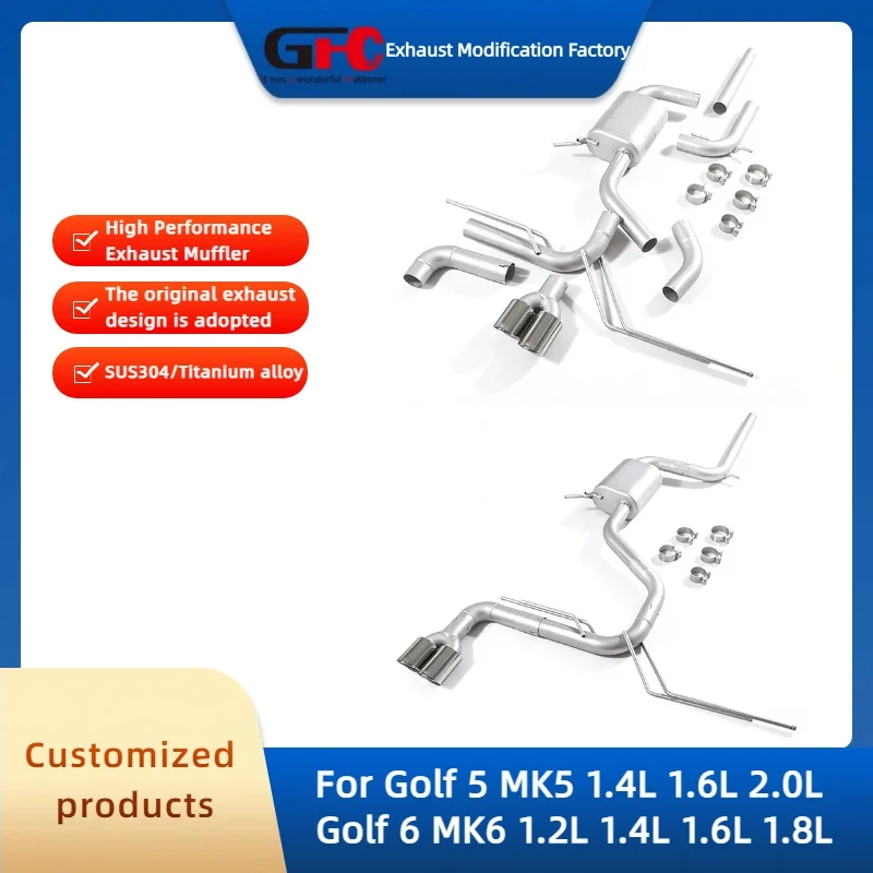 GFC Catback Valvetronic Exhaust Pipe for Golf MK5 MK6 1.2L 1.4L 1.6L 1.8L High-Performance SUS304 Valve Exhaust Muffler System
GFC Catback Valvetronic Exhaust Pipe for Golf MK5 MK6 1.2L 1.4L 1.6L 1.8L High-Performance SUS304 Valve Exhaust Muffler System
