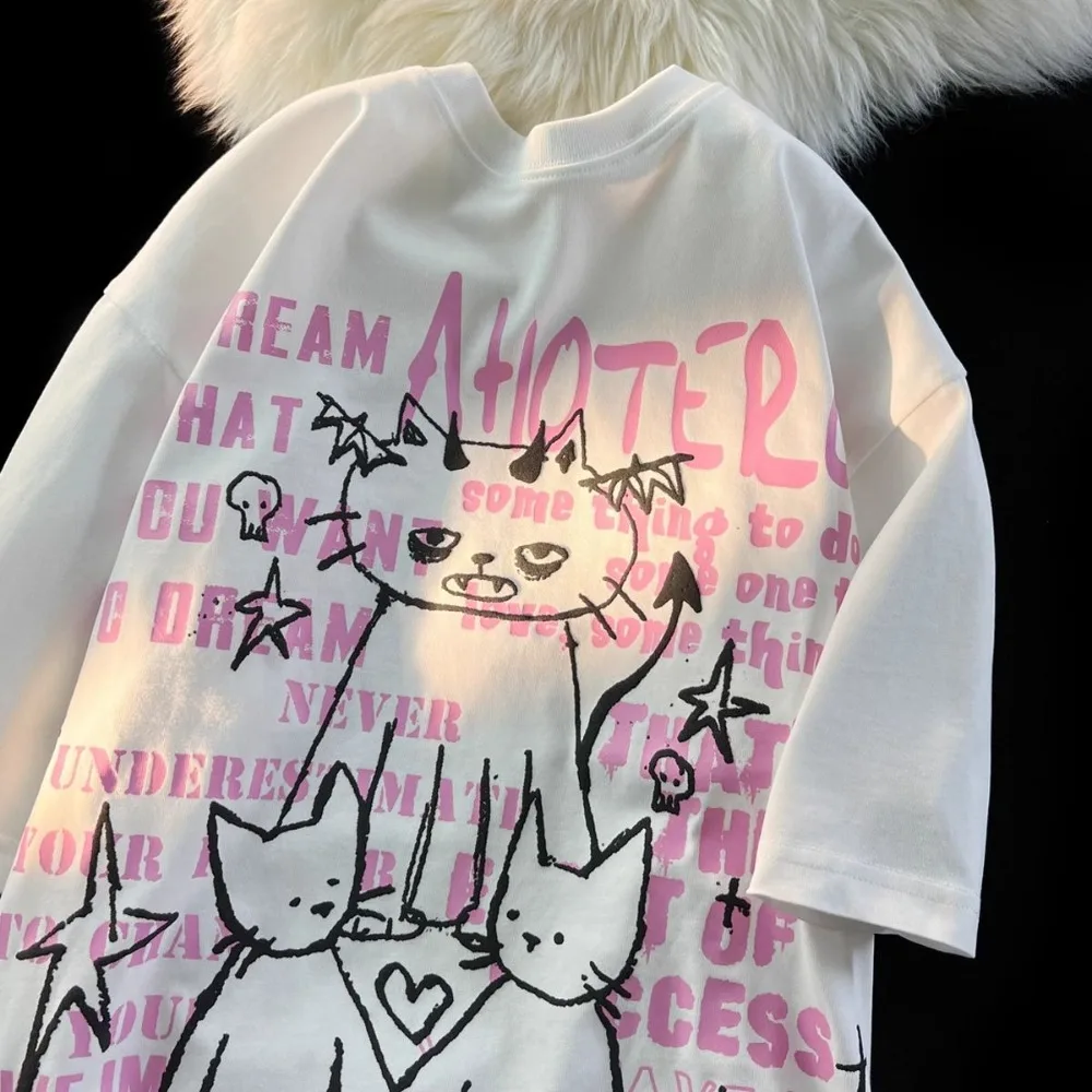 Grunge Aesthetic Graphic T Shirts Grunge Cute Cat Painting T-shirt Pure Cotton Loose Summer Tee Tops Men Women Kawaii Clothes
Grunge Aesthetic Graphic T Shirts Grunge Cute Cat Painting T-shirt Pure Cotton Loose Summer Tee Tops Men Women Kawaii Clothes