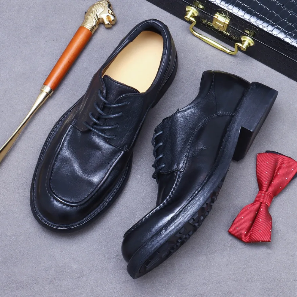 Mens Luxury Leather Derby Shoes Handcrafted Goodyear Welted Sole Classic British Style Business Formal Footwear
Mens Luxury Leather Derby Shoes Handcrafted Goodyear Welted Sole Classic British Style Business Formal Footwear