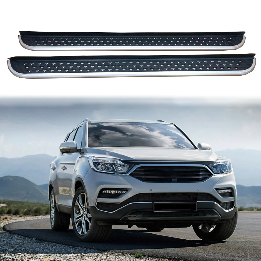 2PCS Side Step fits for SsangYong G4 Rexton 2018 2019 2020 2021 2022 2023 2024 Running Board Nerf Bars Stairs Aluminium Pedal
2PCS Side Step fits for SsangYong G4 Rexton 2018 2019 2020 2021 2022 2023 2024 Running Board Nerf Bars Stairs Aluminium Pedal