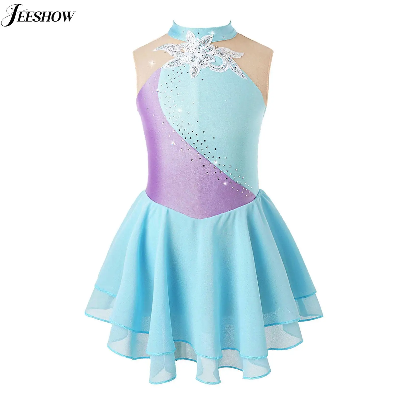 Kids Girls Sleeveless Ballet Dance Dress Sequins Color Block Ruffled Skirted Leotard Figure Skating Dance Performance Costume
Kids Girls Sleeveless Ballet Dance Dress Sequins Color Block Ruffled Skirted Leotard Figure Skating Dance Performance Costume