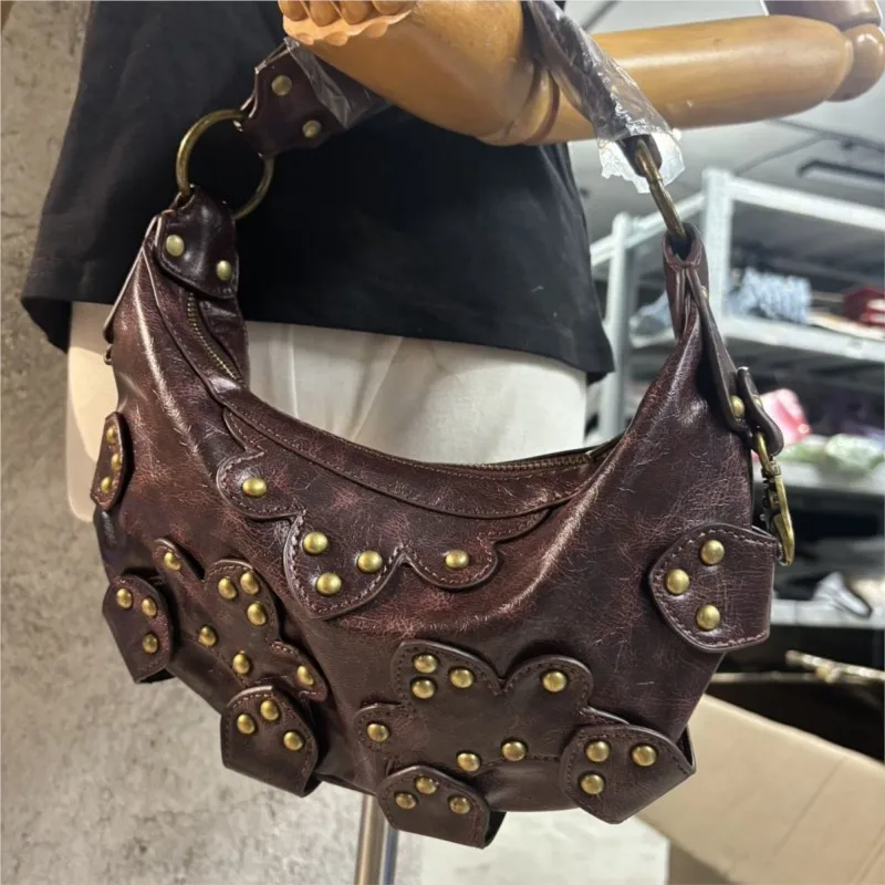 JIAERDI Vintage Rivet Brown Handbag Purse Women Hot Girl Hobos Bags Shoulder Bags Female Retro Casual Underarm Bag Aesthetic
JIAERDI Vintage Rivet Brown Handbag Purse Women Hot Girl Hobos Bags Shoulder Bags Female Retro Casual Underarm Bag Aesthetic