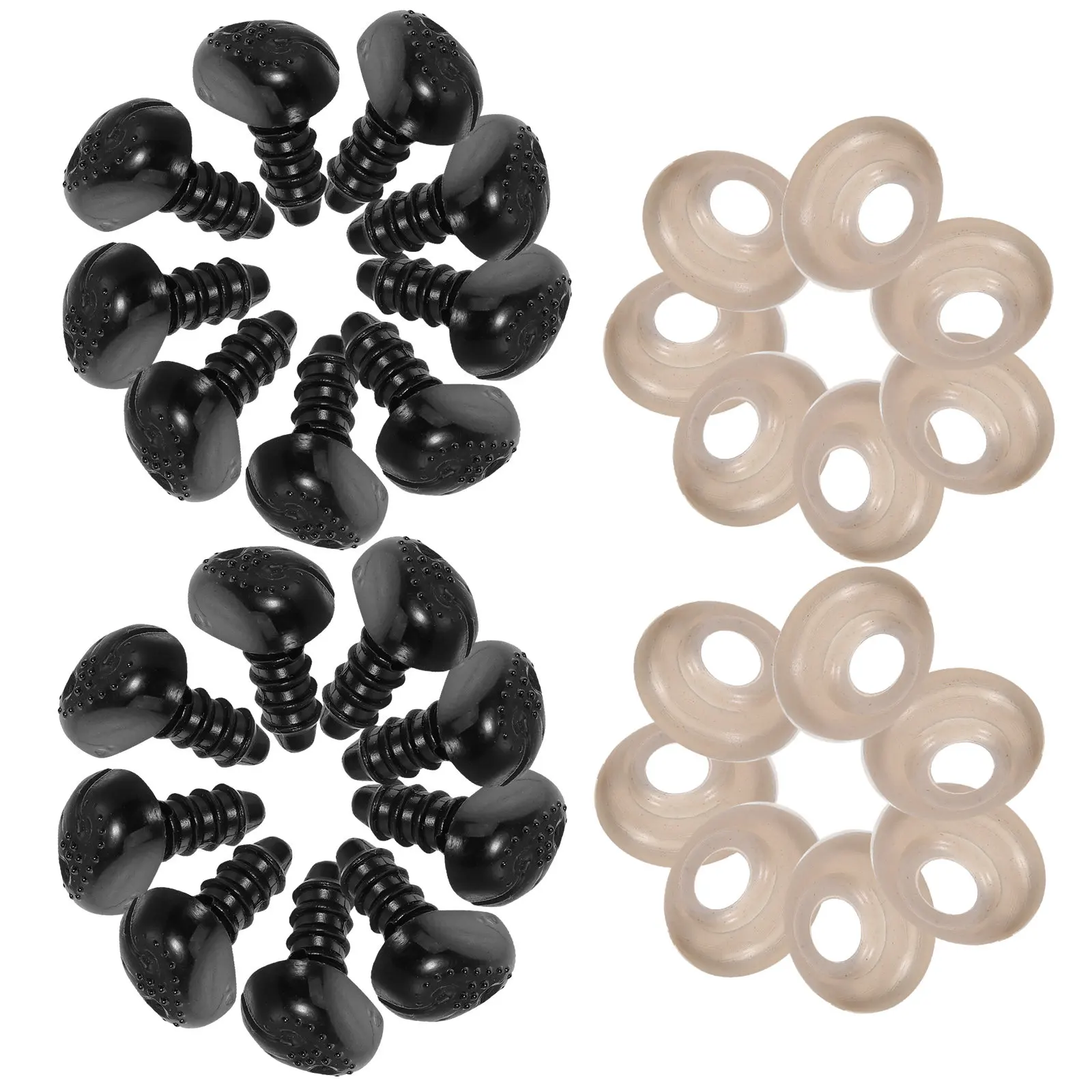 100Sets Black Plastic Safety Noses for Crochet Amigurumi Craft Stuffed Animals Dog Accessories Nose with Washers
100Sets Black Plastic Safety Noses for Crochet Amigurumi Craft Stuffed Animals Dog Accessories Nose with Washers