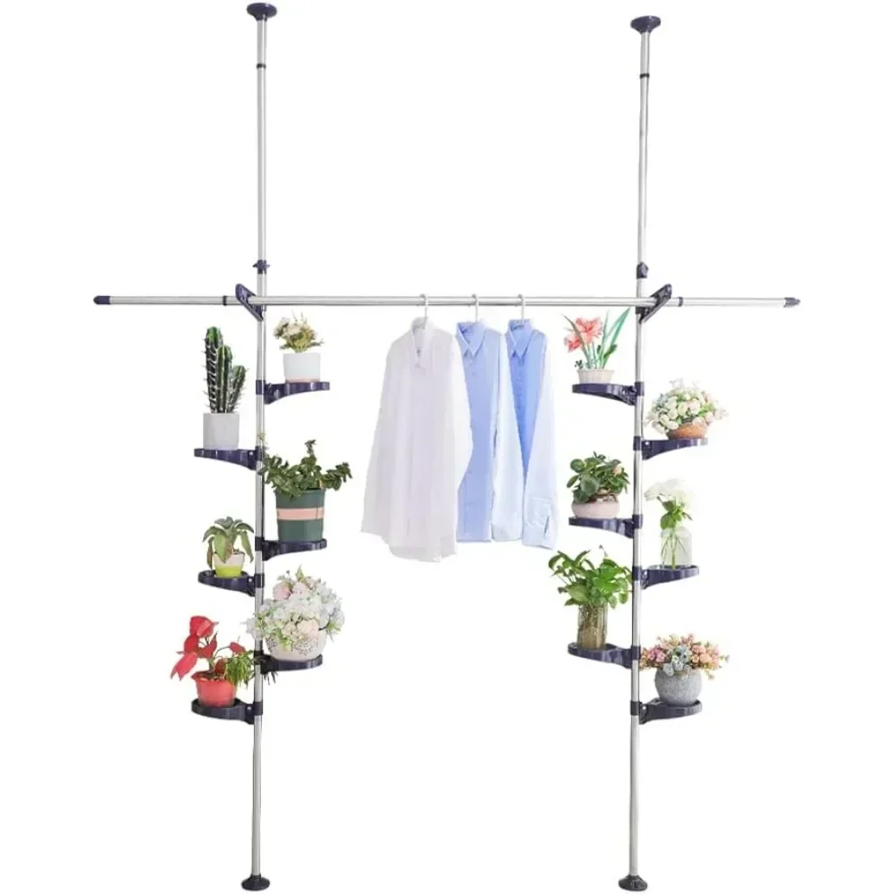 XMSJ Indoor Tension Plant Pole Stands Double Rods Flower Pots Storage Shelf Floor to Ceiling Display Rack Hanger with 12Trays
XMSJ Indoor Tension Plant Pole Stands Double Rods Flower Pots Storage Shelf Floor to Ceiling Display Rack Hanger with 12Trays