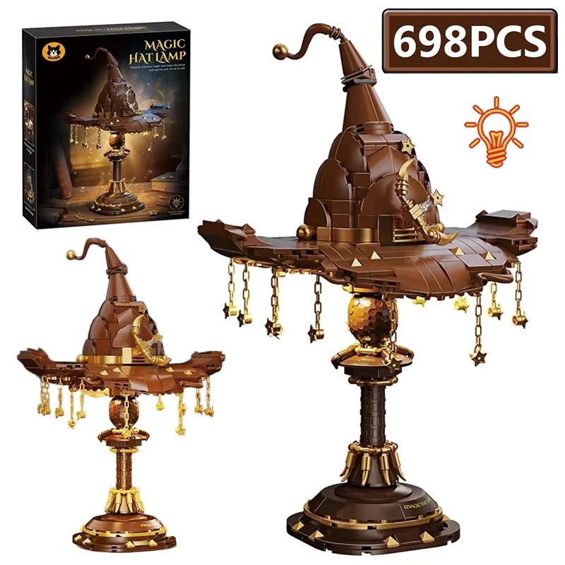 698PCS Magic Hat desk lamp Building Blocks Simulation Desk Lamp Creative Fantasy Bricks Toy Wizard Hat Night Light Adults gifts
698PCS Magic Hat desk lamp Building Blocks Simulation Desk Lamp Creative Fantasy Bricks Toy Wizard Hat Night Light Adults gifts
