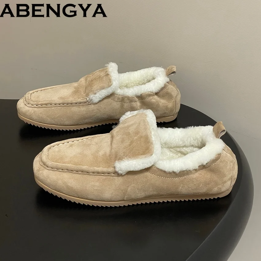 Hot Winter Fur Shoes Women Loafers Round Toe Slip on Flat Shoes Suede Leather Casual Wool Warm Outdoor Walk Shoes For Woman
Hot Winter Fur Shoes Women Loafers Round Toe Slip on Flat Shoes Suede Leather Casual Wool Warm Outdoor Walk Shoes For Woman