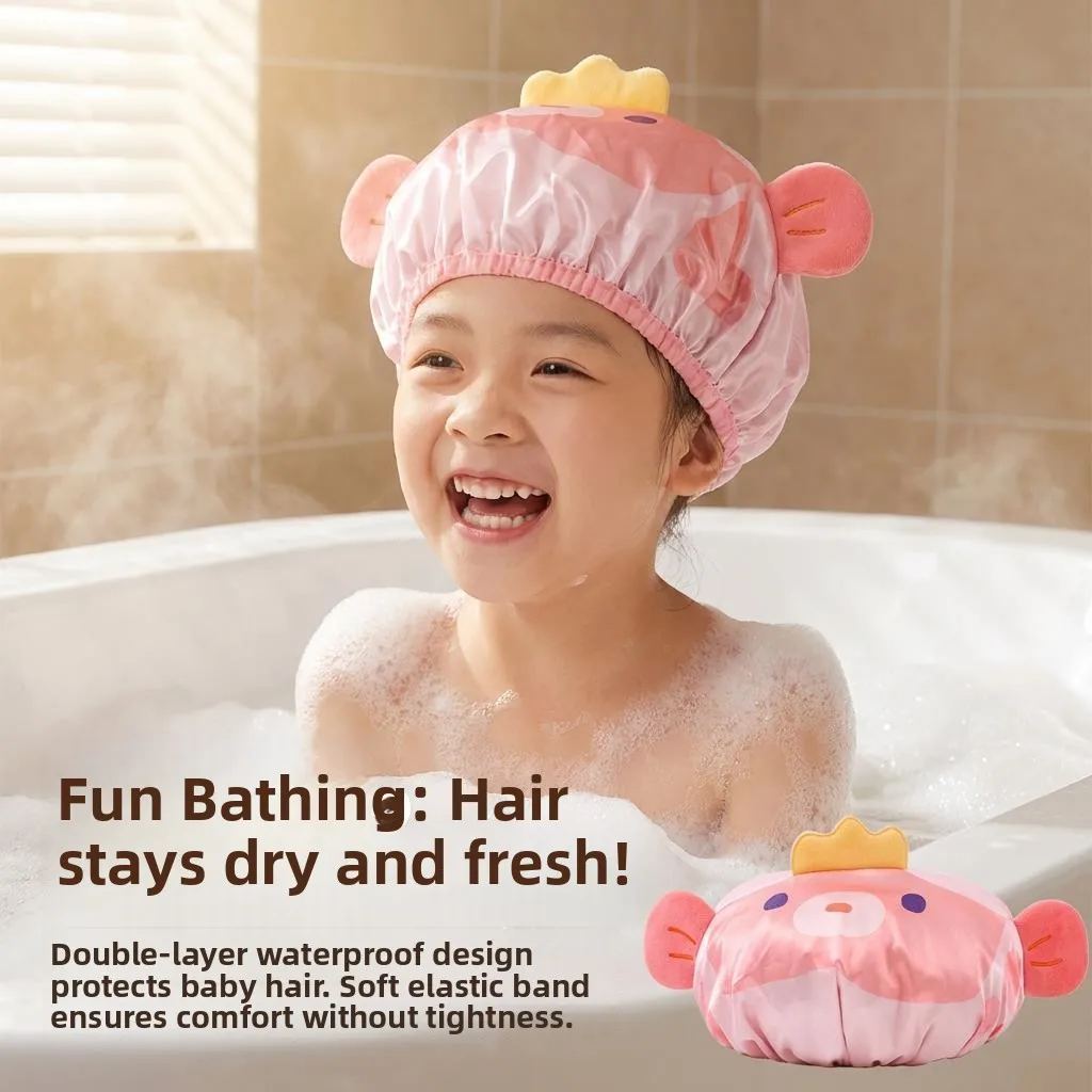 Thickened Double Layer Children's Bath Cap Waterproof Shower Hat Girls Bathrobe Korean Style Personal Hygiene Accessory
Thickened Double Layer Children's Bath Cap Waterproof Shower Hat Girls Bathrobe Korean Style Personal Hygiene Accessory