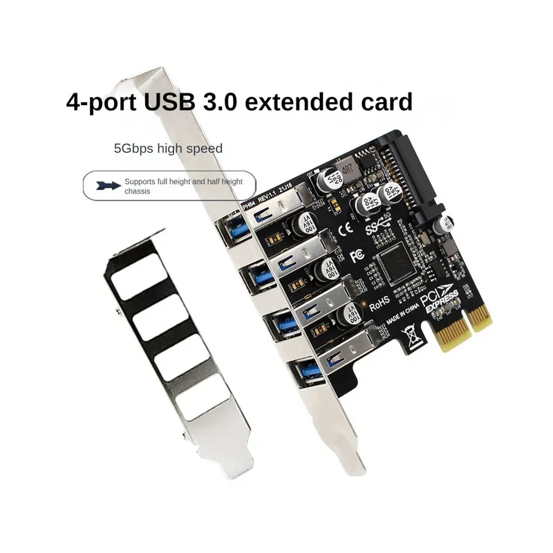 4-port USB 3.0 PCI-e Expansion Card PCI Express PCIe USB3.0 Adapter Riser 4 Port USB 3 PCIE X1 Extender Card 2U/4U Chassis 5Gbps
4-port USB 3.0 PCI-e Expansion Card PCI Express PCIe USB3.0 Adapter Riser 4 Port USB 3 PCIE X1 Extender Card 2U/4U Chassis 5Gbps