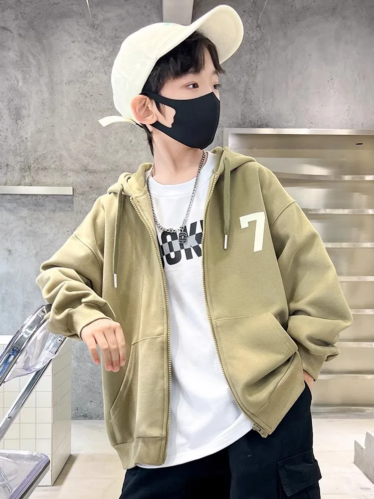 Boys' Autumn Sweatshirt2024New Stylish Korean Version Hooded Long Sleeve Cardigan Jacket for Kids Spring and Autumn
Boys' Autumn Sweatshirt2024New Stylish Korean Version Hooded Long Sleeve Cardigan Jacket for Kids Spring and Autumn