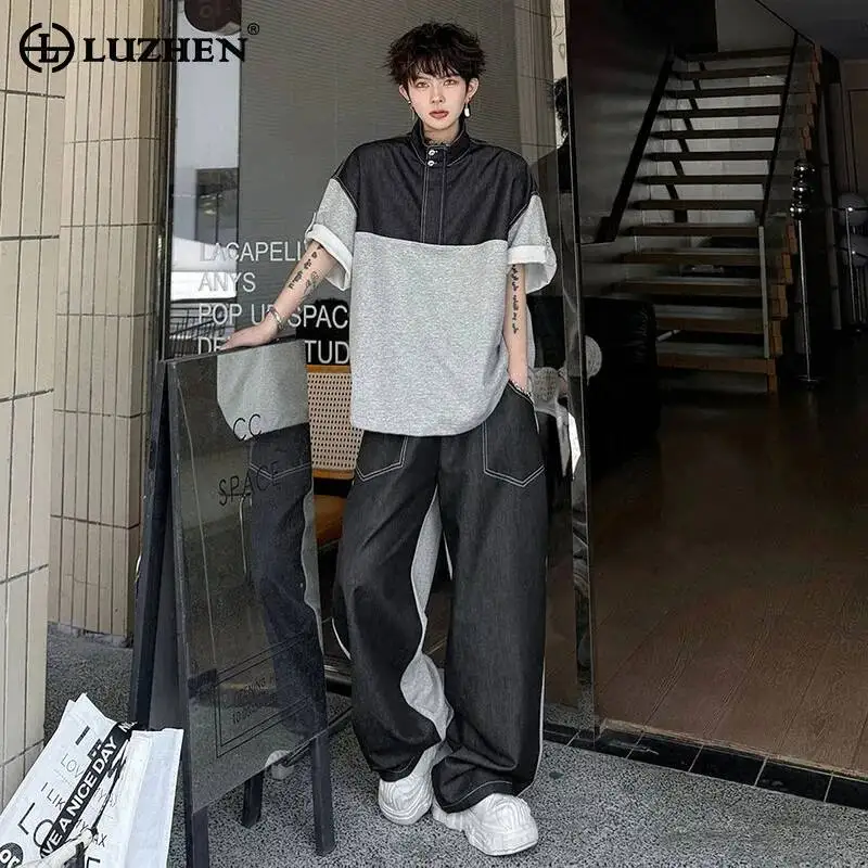 LUZHEN 2026 Summer Handsome Two-piece Sets Men Fashion Color Contrast Splicing Short Sleeve T-shirts Loose Straight Pants JY6954
LUZHEN 2026 Summer Handsome Two-piece Sets Men Fashion Color Contrast Splicing Short Sleeve T-shirts Loose Straight Pants JY6954