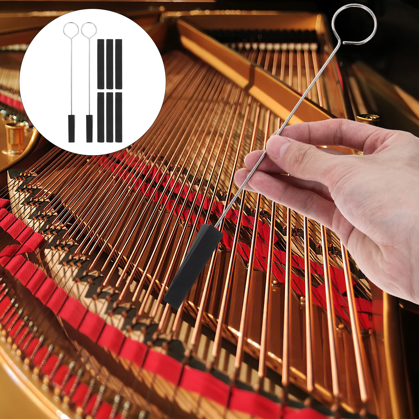 1 Set Piano Tuning Kit High Durability Rubber Metal Professional Piano Repair Tools Tuning Fork Strip Damper Blocks
1 Set Piano Tuning Kit High Durability Rubber Metal Professional Piano Repair Tools Tuning Fork Strip Damper Blocks