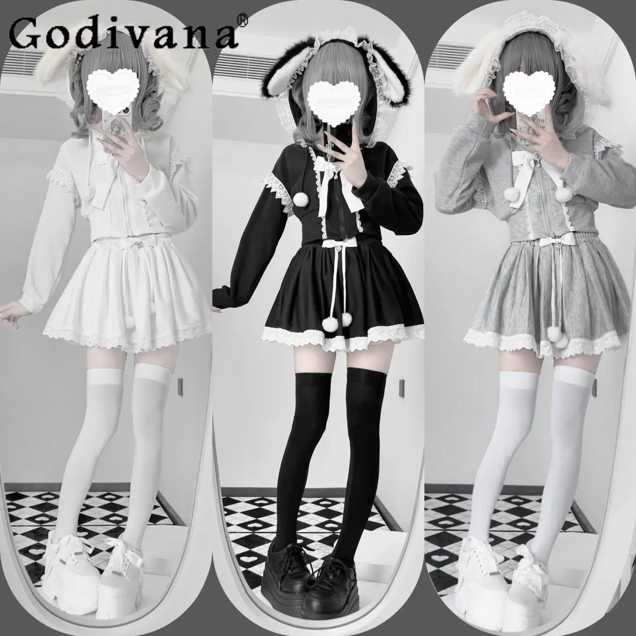 Japanese Mine Mass-produced Subculture Women's Cute Bow Lace Hairball Sportswear Outfits Hooded Coat Short Skirt 2 Piece Set
Japanese Mine Mass-produced Subculture Women's Cute Bow Lace Hairball Sportswear Outfits Hooded Coat Short Skirt 2 Piece Set