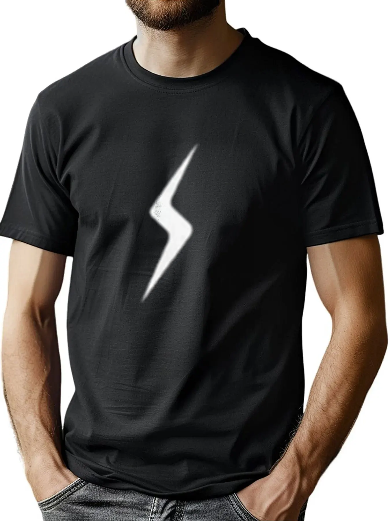 Pure Cotton Crew Neck Tee With Bold Lightning Print Ultra Soft Comfort Machine Washable Holiday Gift For Men
Pure Cotton Crew Neck Tee With Bold Lightning Print Ultra Soft Comfort Machine Washable Holiday Gift For Men