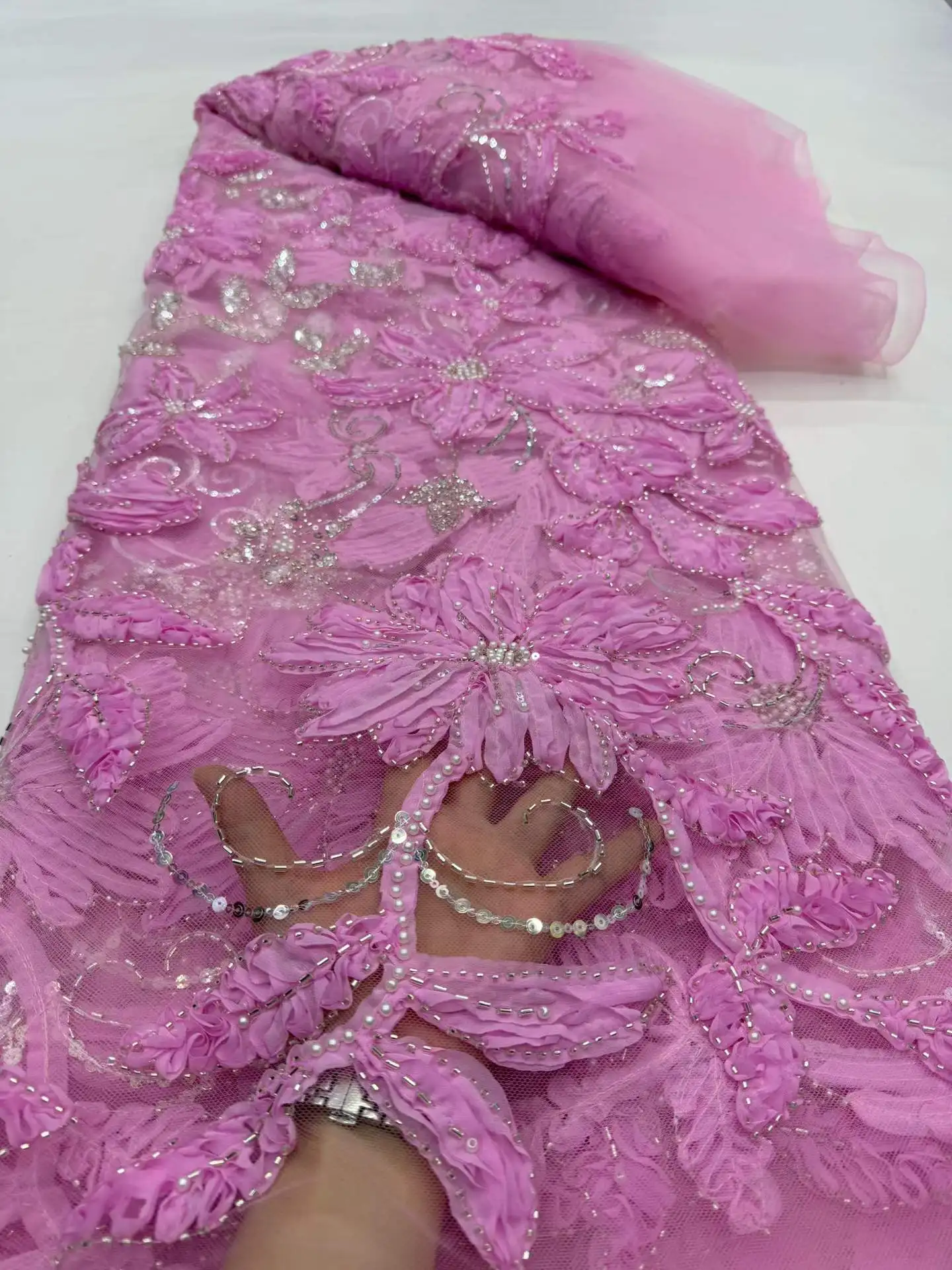 French Mesh Lace 2026 Fabrics Embroidery Sequins Tulle Beaded African Fabric for Women Party Dresses 5Yards Sewing Meters
French Mesh Lace 2026 Fabrics Embroidery Sequins Tulle Beaded African Fabric for Women Party Dresses 5Yards Sewing Meters