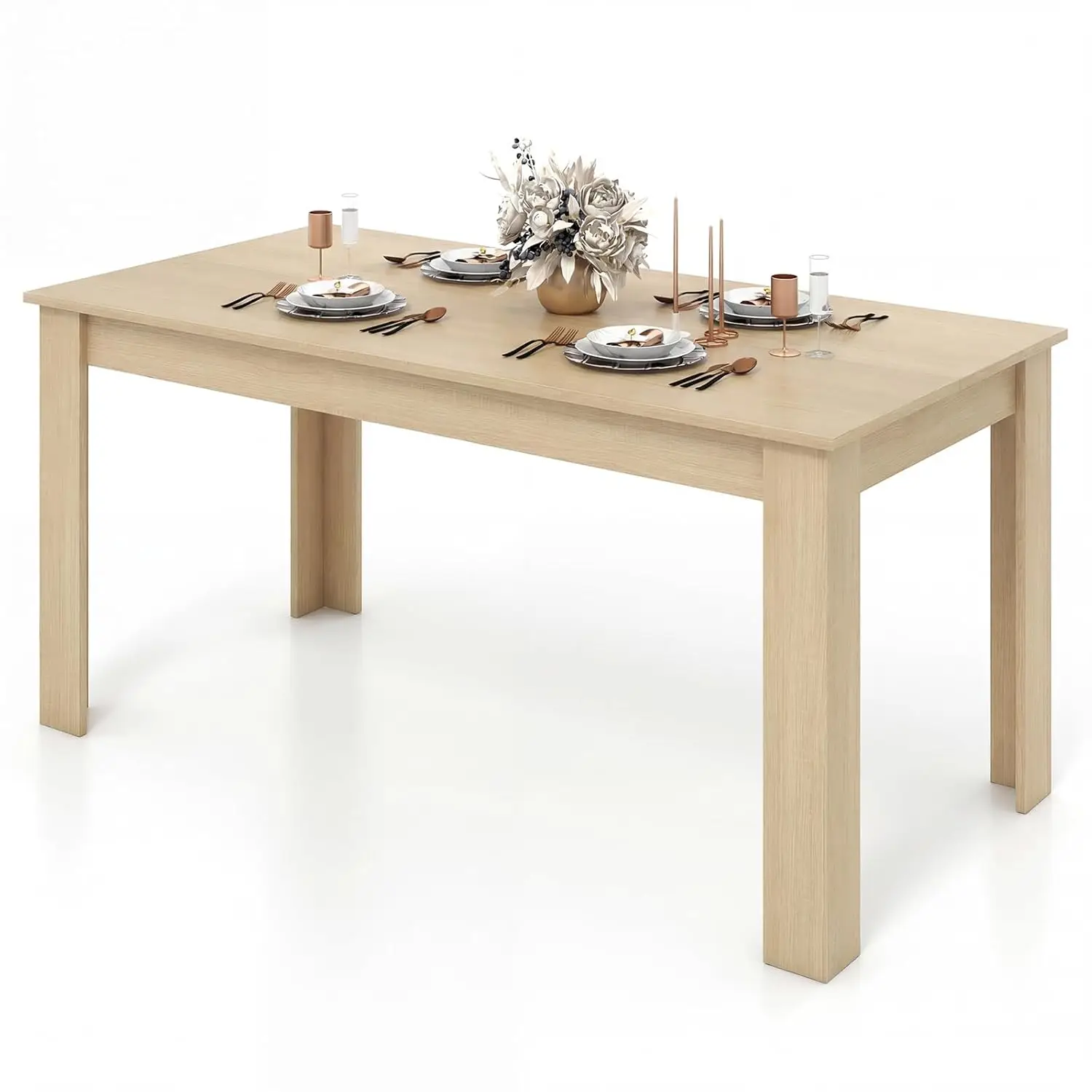 63" Large Wooden Dining Table Seats 4-6, Rectangular Kitchen Home Office Dinette 330LBS Capacity, Customized
63" Large Wooden Dining Table Seats 4-6, Rectangular Kitchen Home Office Dinette 330LBS Capacity, Customized