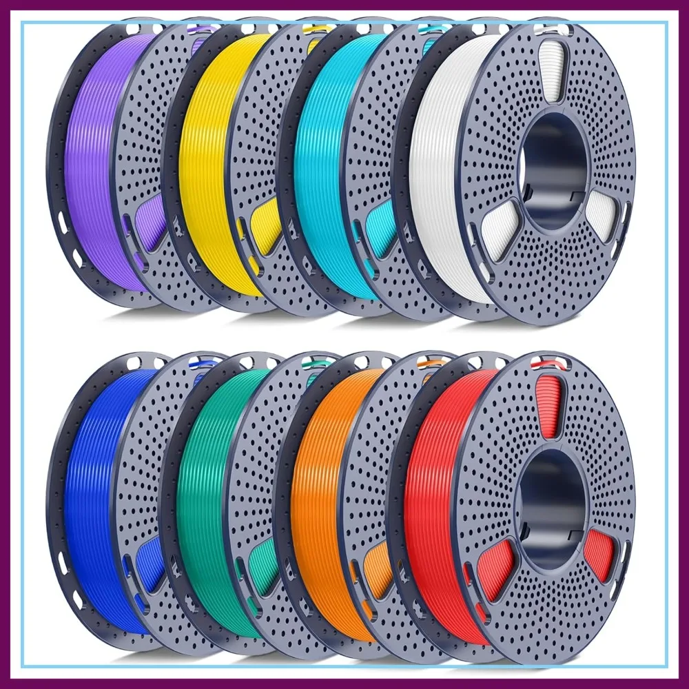 250g PLA Filament 1.75mm 8-Color Bundle, 8 Spools, Neatly Wound, Vacuum Packed, White/Red/Orange/Yellow/Green/Blue/Cyan/Purple
250g PLA Filament 1.75mm 8-Color Bundle, 8 Spools, Neatly Wound, Vacuum Packed, White/Red/Orange/Yellow/Green/Blue/Cyan/Purple