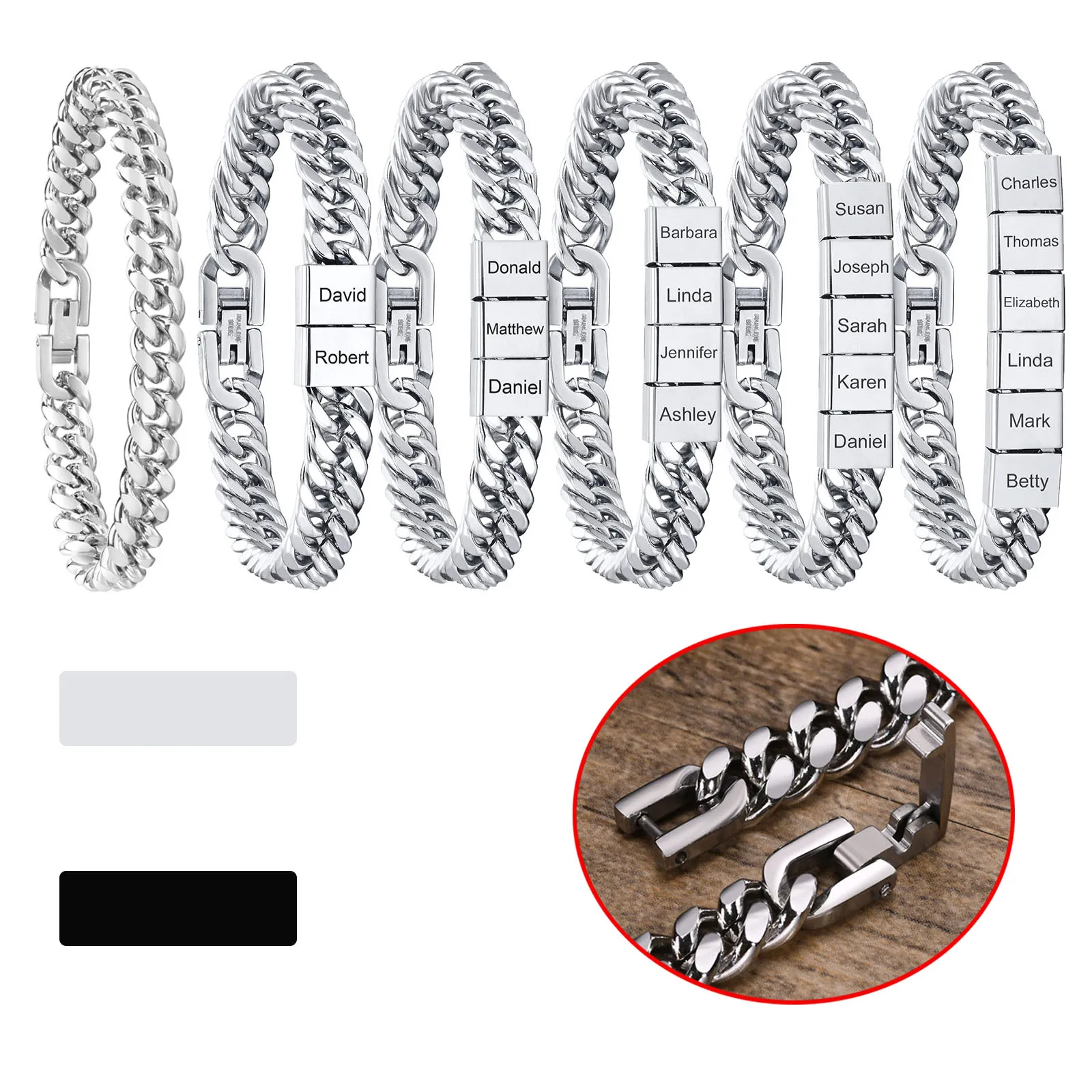 Customizable Name Bracelets Chunky Cuban Chain for Men, Punk Classic Jewelry Gifts Width 8mm Wristband Support Dropshipping 2026
Customizable Name Bracelets Chunky Cuban Chain for Men, Punk Classic Jewelry Gifts Width 8mm Wristband Support Dropshipping 2026