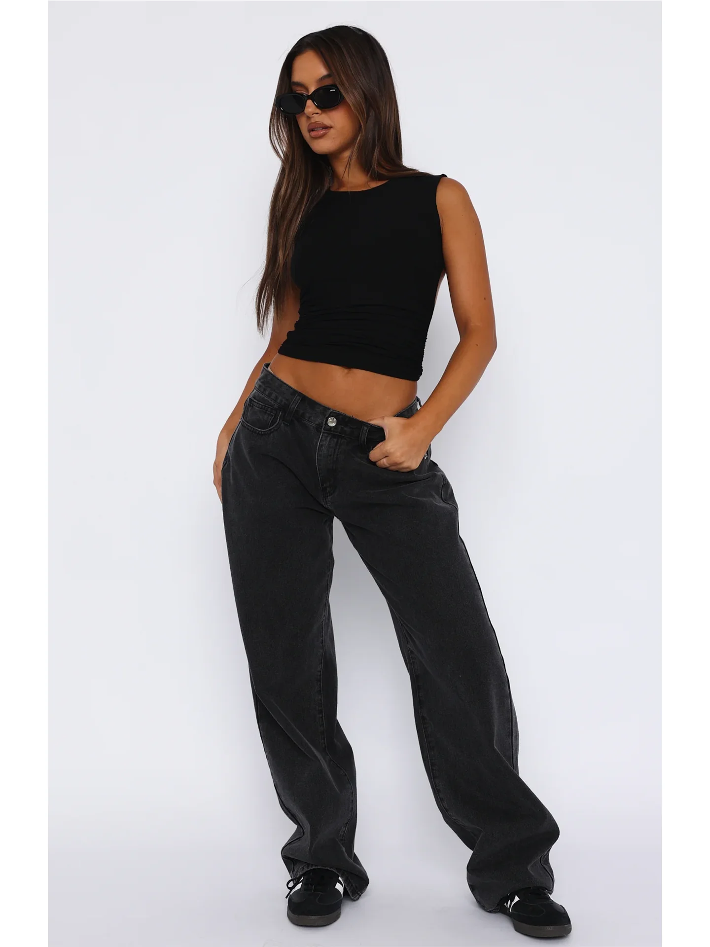 Slimming Straight Leg Wide Leg Jeans Black Long Pants Versatile WF Spicy Girl Low Waist Cotton Stretch Zipper Closure Casual ...
Slimming Straight Leg Wide Leg Jeans Black Long Pants Versatile WF Spicy Girl Low Waist Cotton Stretch Zipper Closure Casual ...