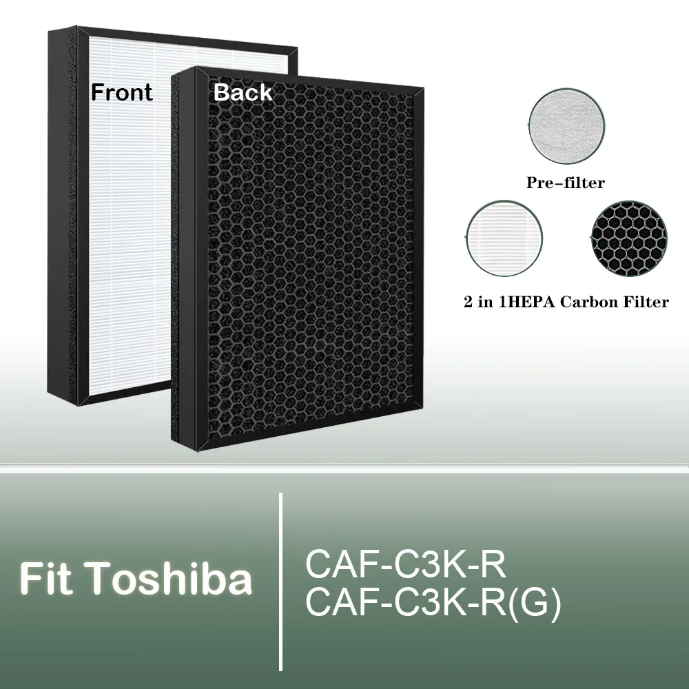 Для Toshiba Air Purifier CAF-C3K-R CAF-C3K-R(G) Замена 2 в HEPA Carbon комбинированный фильтр
Для Toshiba Air Purifier CAF-C3K-R CAF-C3K-R(G) Замена 2 в HEPA Carbon комбинированный фильтр