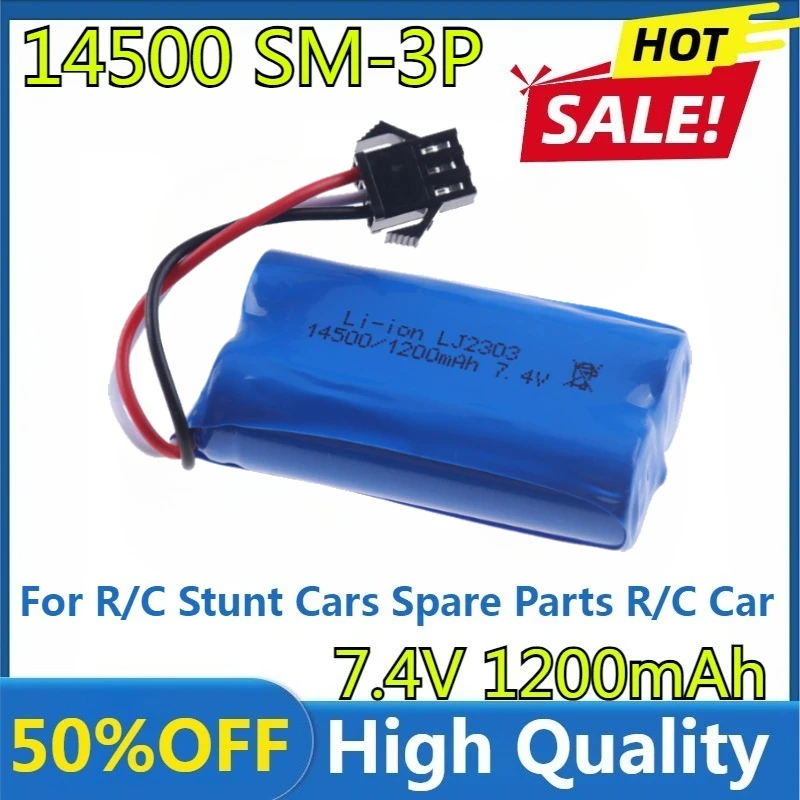 New 14500 7.4V 1200mAh Li-ion Battery SM3P for R/C Stunt Cars Spare Parts R/C Car Model Water Gel Gun Blaster Toys Accessories
New 14500 7.4V 1200mAh Li-ion Battery SM3P for R/C Stunt Cars Spare Parts R/C Car Model Water Gel Gun Blaster Toys Accessories