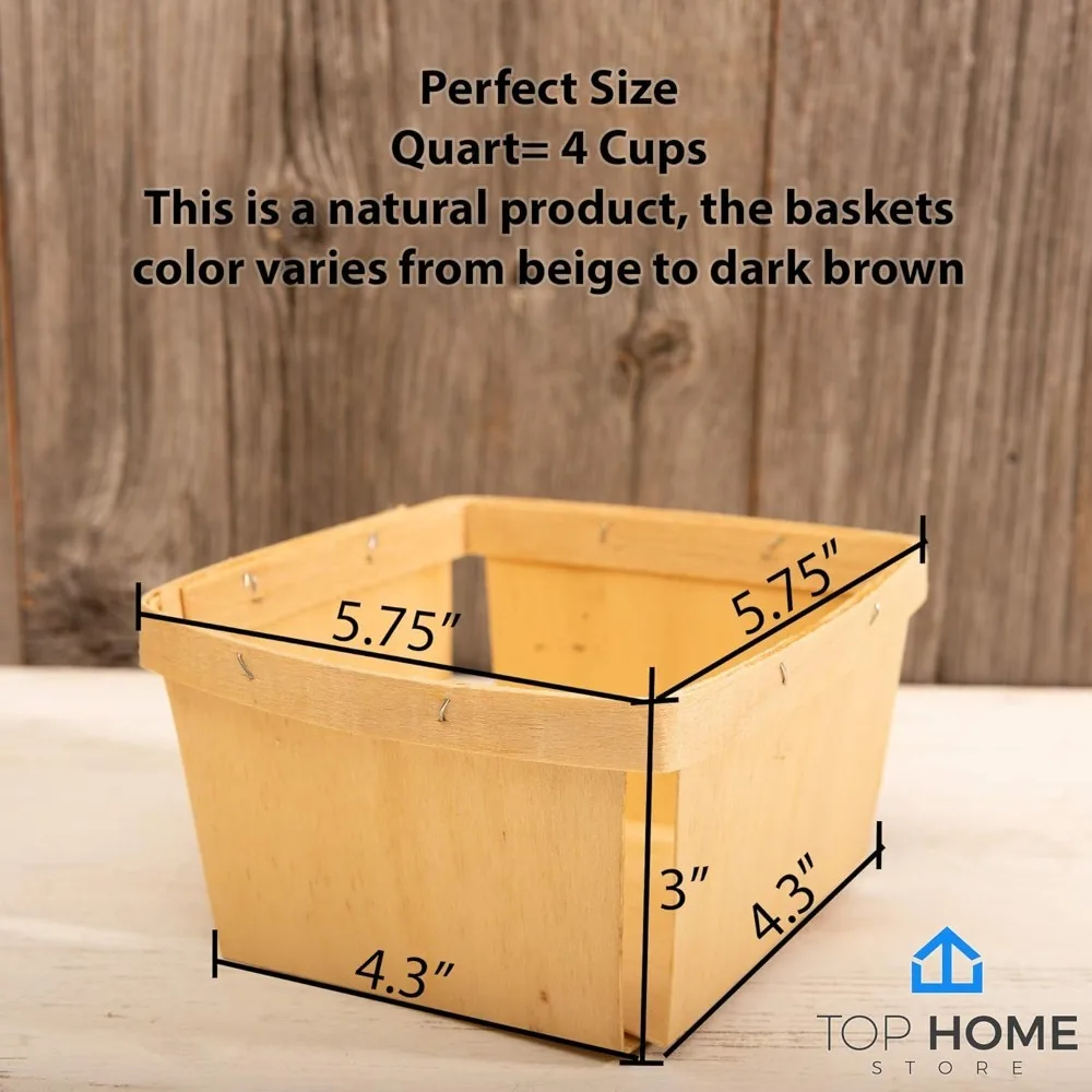 One Quart Wooden Gift Baskets (50 Pack); for Picking Fruit or Arts, Crafts and Decor; 5.75” Square Vented Wood Boxes
One Quart Wooden Gift Baskets (50 Pack); for Picking Fruit or Arts, Crafts and Decor; 5.75” Square Vented Wood Boxes