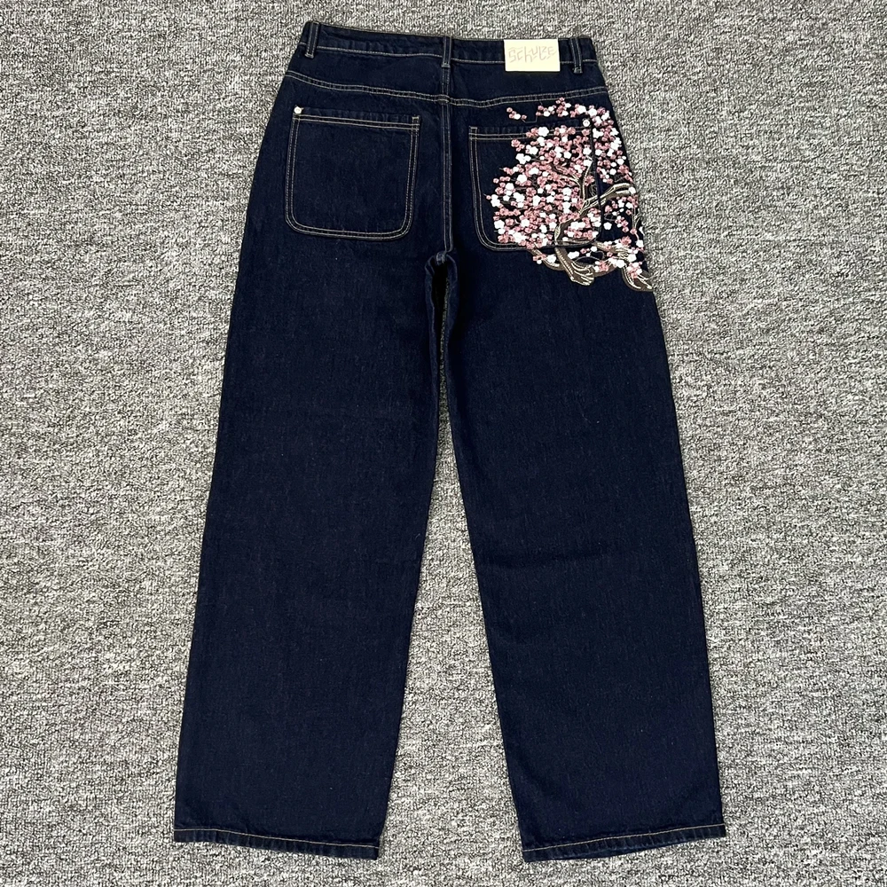 Embroidered Cherry Blossoms Derschutze Denim Leg Jeans Pants Men Women High Quality Joggers Trousers
Embroidered Cherry Blossoms Derschutze Denim Leg Jeans Pants Men Women High Quality Joggers Trousers