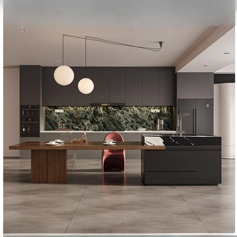 Full rock slab light luxury rock slab island falling table dining integrated bar
Full rock slab light luxury rock slab island falling table dining integrated bar