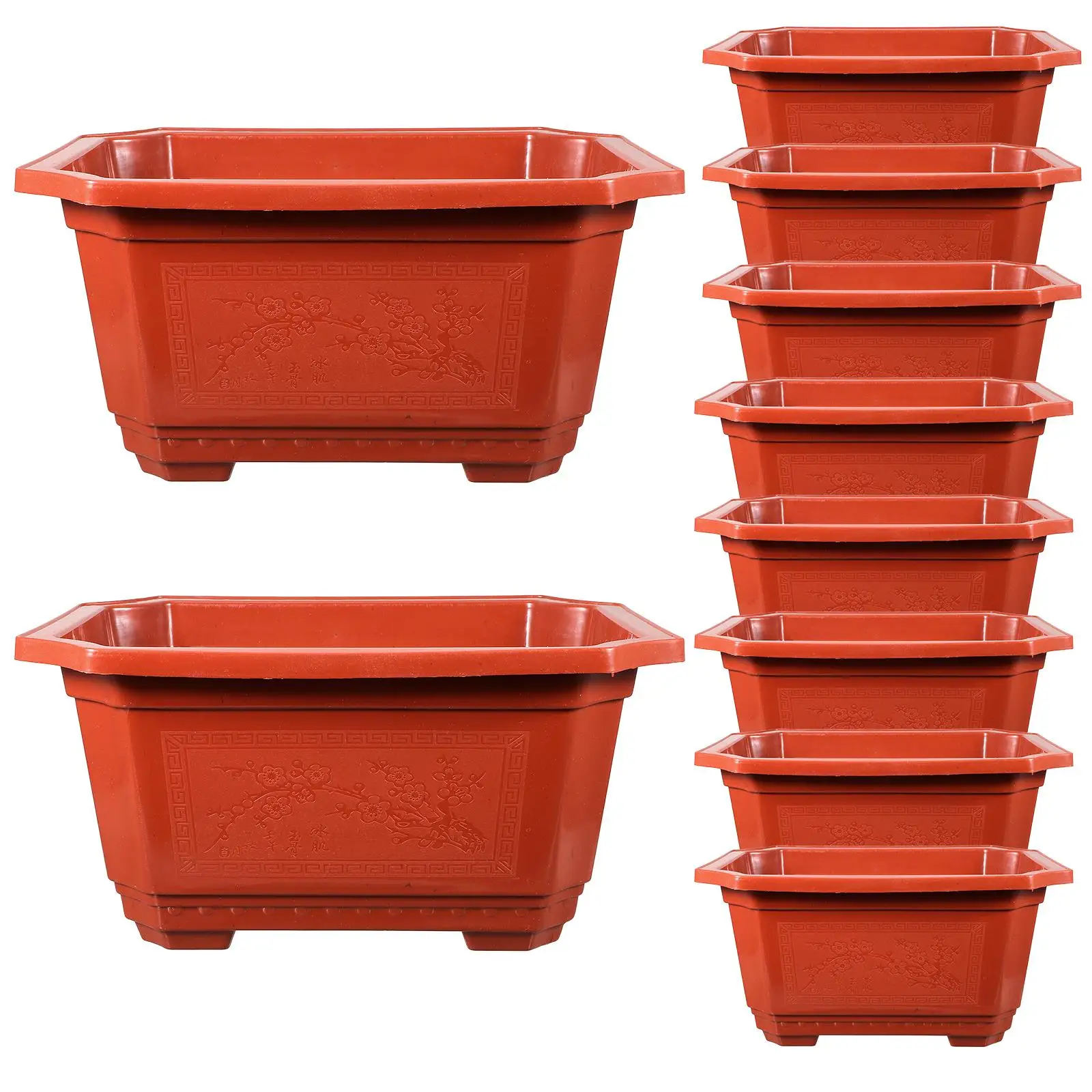 10Pcs Rectangular Flower Pot Large Bonsai Plastic Pots for Indoor Office Gardening Container Household Plants
10Pcs Rectangular Flower Pot Large Bonsai Plastic Pots for Indoor Office Gardening Container Household Plants