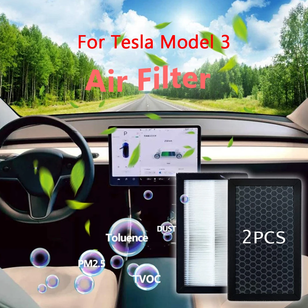 2PCS/Pack For Tesla Model 3 Air Filter Premium HEPA with Activated Carbon for Tesla Air Conditional Replacement Cabin Air-Filter
2PCS/Pack For Tesla Model 3 Air Filter Premium HEPA with Activated Carbon for Tesla Air Conditional Replacement Cabin Air-Filter