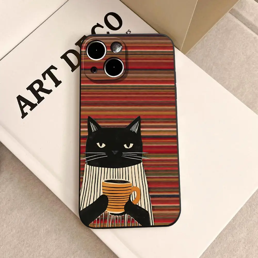 Striped Coffee Black Cat Phone Case For iPhone 17 16 15 11 12 14 13 Pro Max Mini X XS XR 7 Plus 17E Air HYBXAXC Cover Fundas
Striped Coffee Black Cat Phone Case For iPhone 17 16 15 11 12 14 13 Pro Max Mini X XS XR 7 Plus 17E Air HYBXAXC Cover Fundas