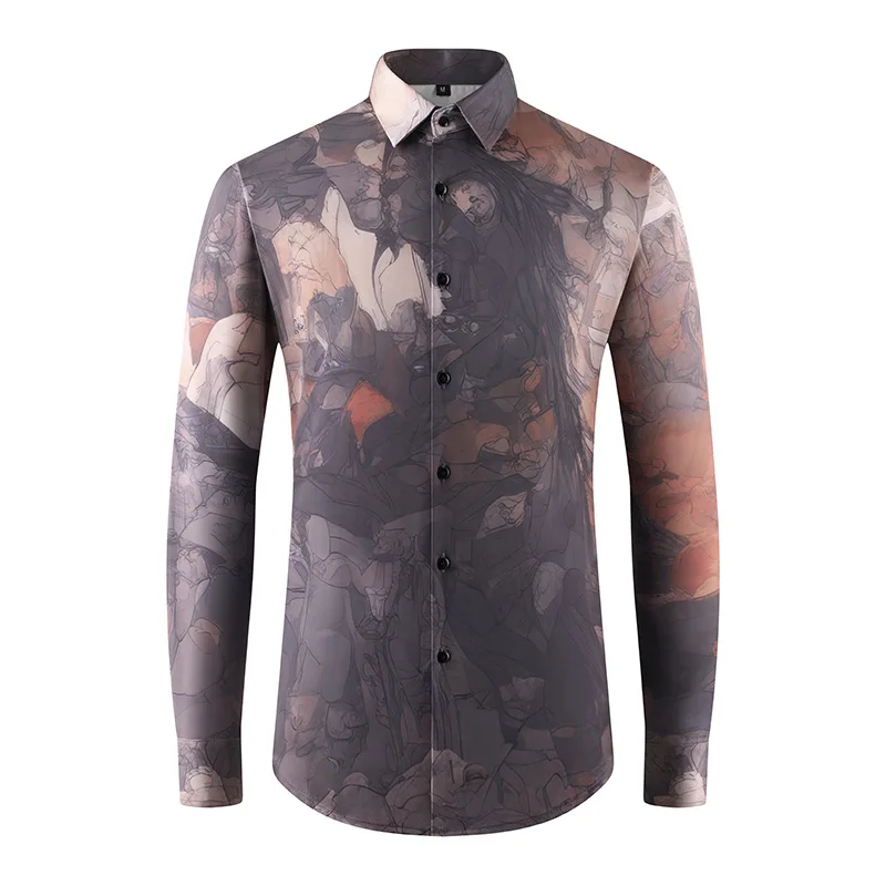 High Quality Tie Dye Long Sleeved Shirt for Men Fashion Slim Fit Casual Business Formal Dress Shirts Versatile Social Street Top
High Quality Tie Dye Long Sleeved Shirt for Men Fashion Slim Fit Casual Business Formal Dress Shirts Versatile Social Street Top