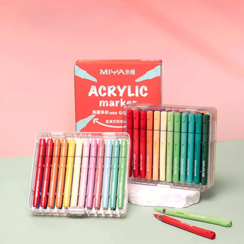 24/36/48 Color Straight Liquid Acrylic Marker Pen Set Stackable Washable for Stone Canvas Wood Glass Painting Graffiti
24/36/48 Color Straight Liquid Acrylic Marker Pen Set Stackable Washable for Stone Canvas Wood Glass Painting Graffiti