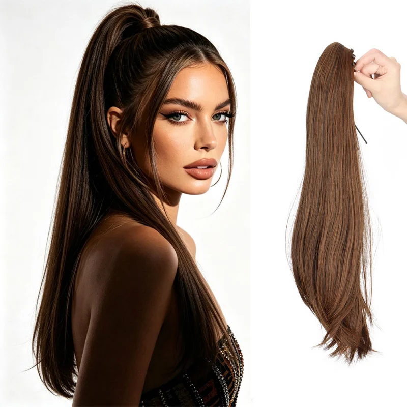 Women's wig , high with claw clip, long curly , slightly wavy synthetic hair, natural-looking ponytail
Women's wig , high with claw clip, long curly , slightly wavy synthetic hair, natural-looking ponytail