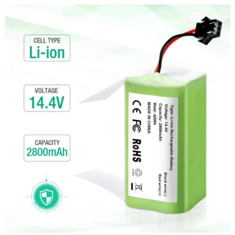 NEW 18650 Replacement Battery 14.4V 3500mAh for Deebot N79S N79 DN622 Robovac 11 11S Max Conga Excellent 990 1090 Tesvor X500
NEW 18650 Replacement Battery 14.4V 3500mAh for Deebot N79S N79 DN622 Robovac 11 11S Max Conga Excellent 990 1090 Tesvor X500