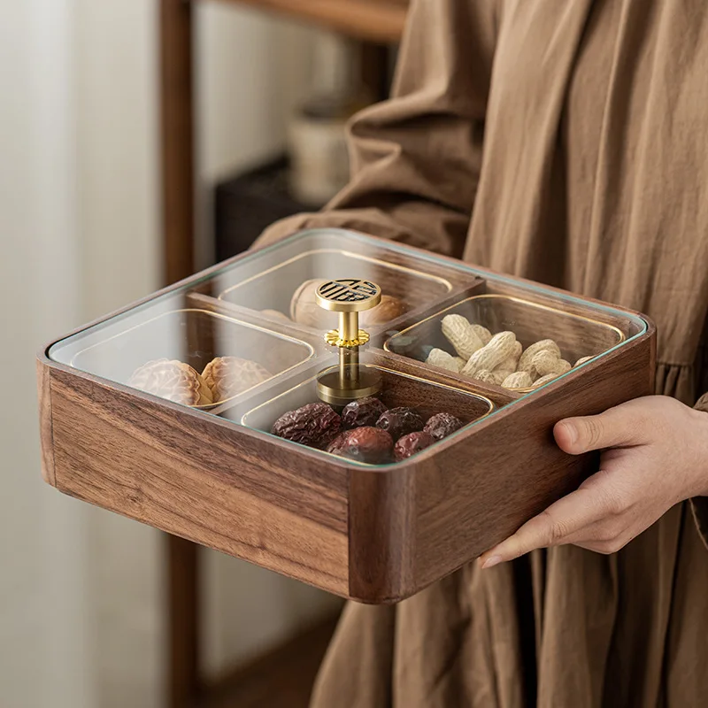 Black Walnut Fruit Bowl Multilayer Solid Wood Dried Fruit Box with LidCreative Glass Salad Dessert Bowl Table Top Grid Snack Box
Black Walnut Fruit Bowl Multilayer Solid Wood Dried Fruit Box with LidCreative Glass Salad Dessert Bowl Table Top Grid Snack Box