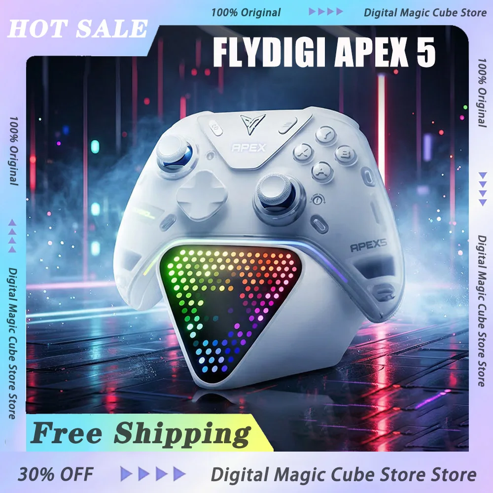 Flydigi Apex 5 Game Controller For PC Switch Phone Tablet Computer Charging Dock Equipped With Cool RGB Screen Wireless Gamepad