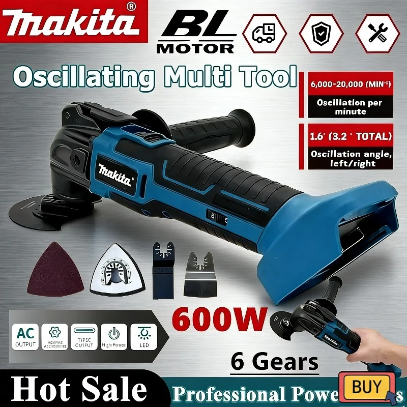 Makita Brushless 18V Quick Release Oscillating Multi-Functional Electric Trimmer Cordless Quick-Change Compatible Power Tool
Makita Brushless 18V Quick Release Oscillating Multi-Functional Electric Trimmer Cordless Quick-Change Compatible Power Tool