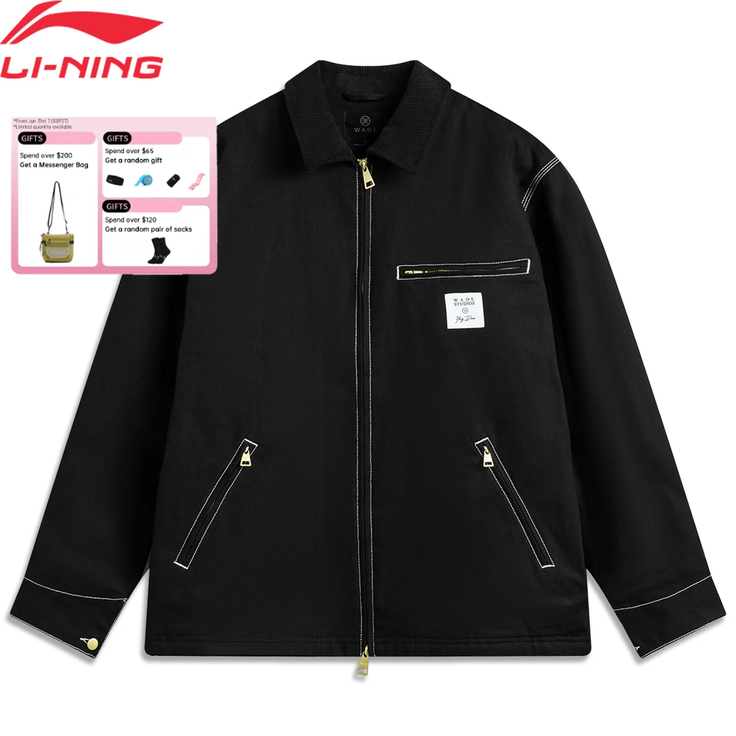 Li-Ning Men's Wade Waist-Length Padded Jackets Loose Fit Zipper Design LiNing Leisure Stylish Padded Coats AJMU281
Li-Ning Men's Wade Waist-Length Padded Jackets Loose Fit Zipper Design LiNing Leisure Stylish Padded Coats AJMU281