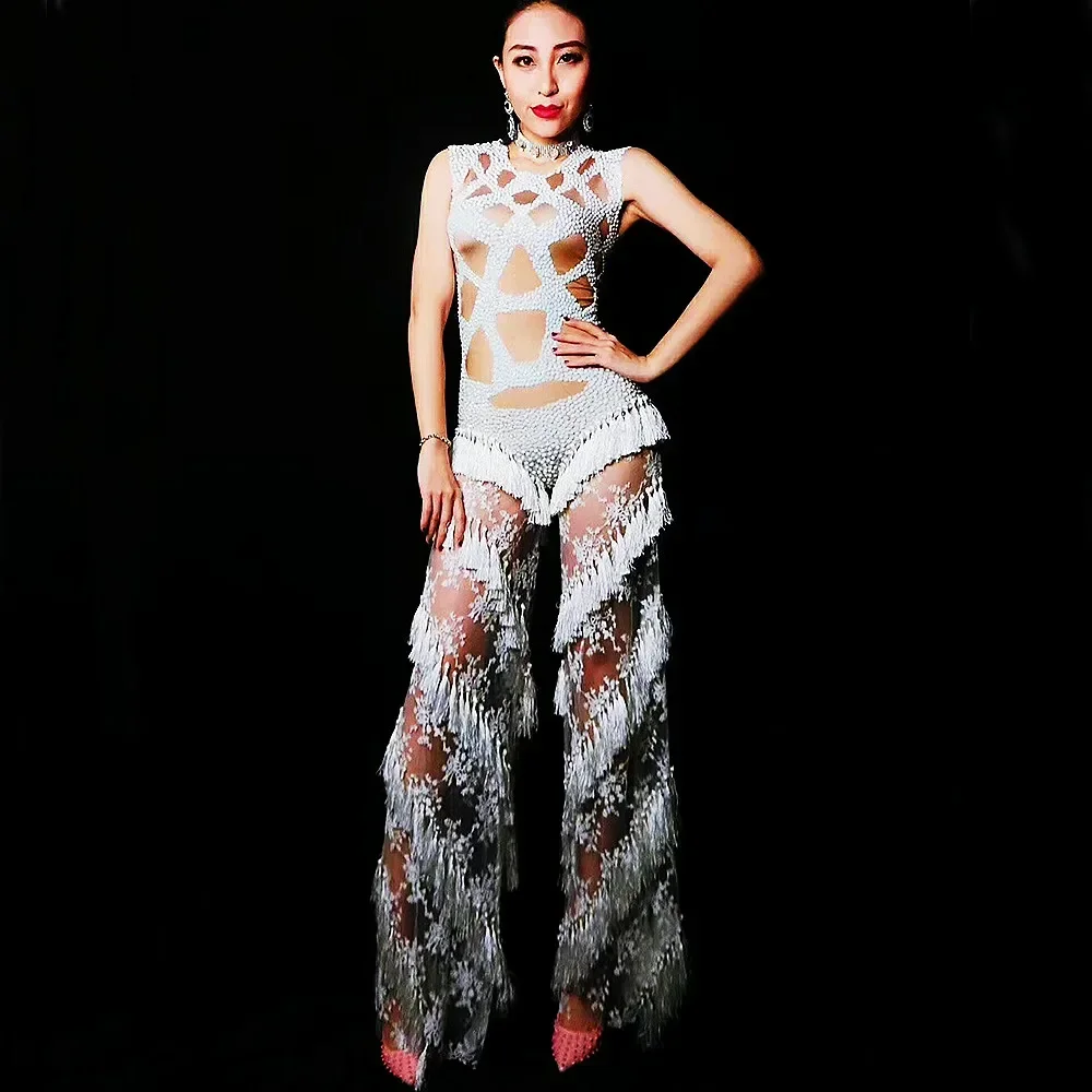 White Sparkly Rhinestones Fringes Bodysuit Women Sexy Club Outfit Dance Costume One-piece Showgirl Wear Performance Leotard
White Sparkly Rhinestones Fringes Bodysuit Women Sexy Club Outfit Dance Costume One-piece Showgirl Wear Performance Leotard
