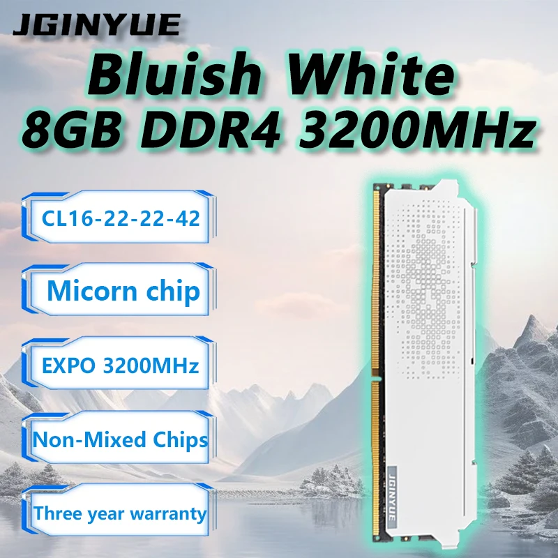 DDR4 RAM 8GB/16GB (8GB*2) JGINYUE 3200MHz EXPO/XMP Micron chip 1.35V CL16 for B350/B450/B550/H610/B760 series MOBO/Motherboard
DDR4 RAM 8GB/16GB (8GB*2) JGINYUE 3200MHz EXPO/XMP Micron chip 1.35V CL16 for B350/B450/B550/H610/B760 series MOBO/Motherboard